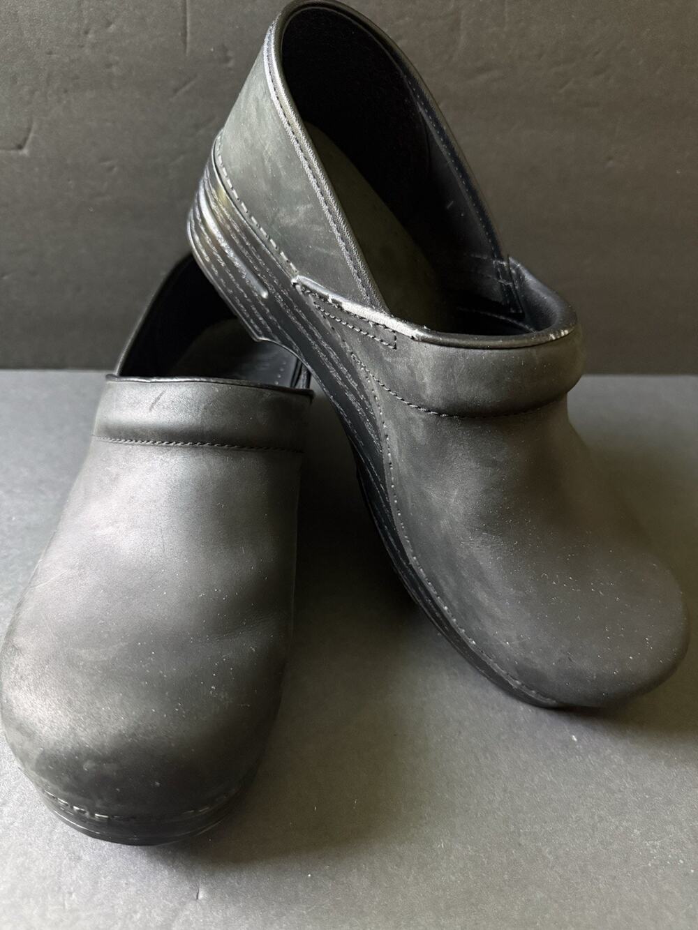Dansko Professional Leather Slip-On Clogs Size 44 Mens 10.5-11 Black Workwear